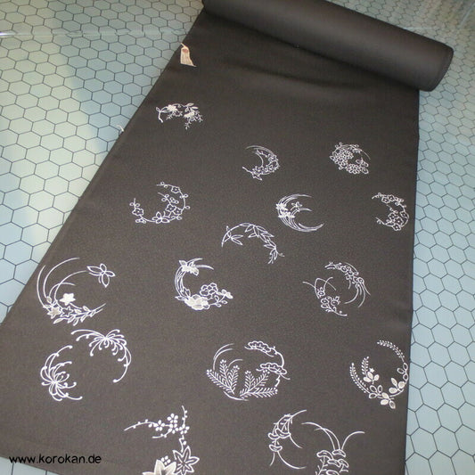 Blütenkringel Seidendamast Haori Kimono Jacke Tanmono