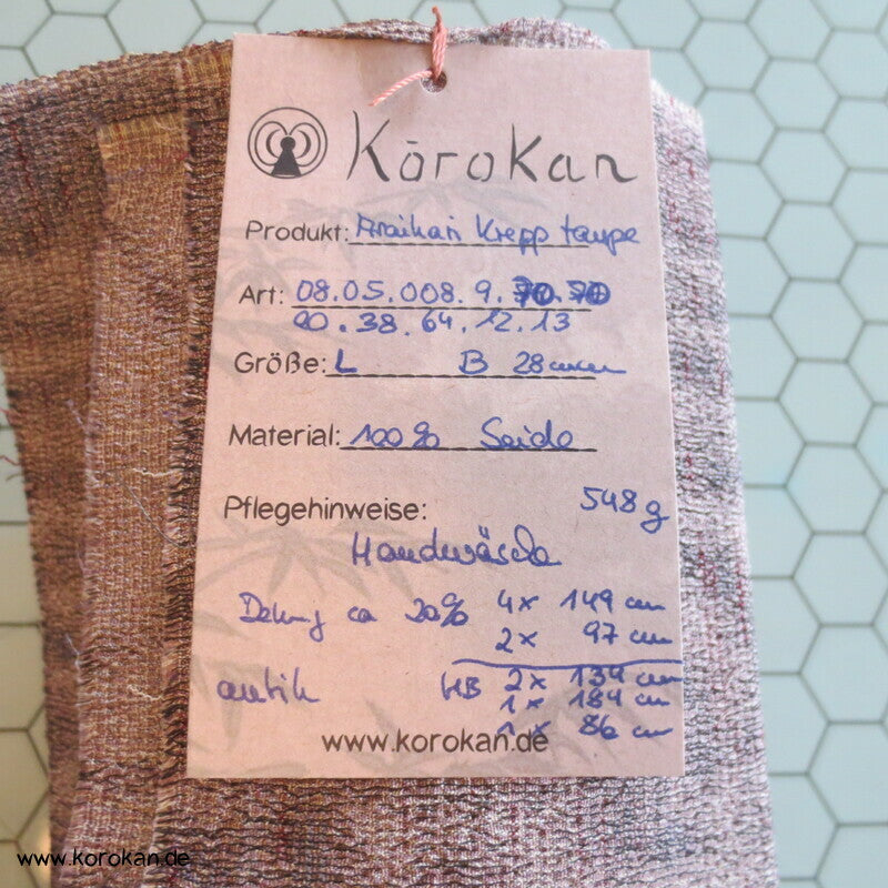 Araihari Kimono Kreppseide, elastisch, abstraktes Muster