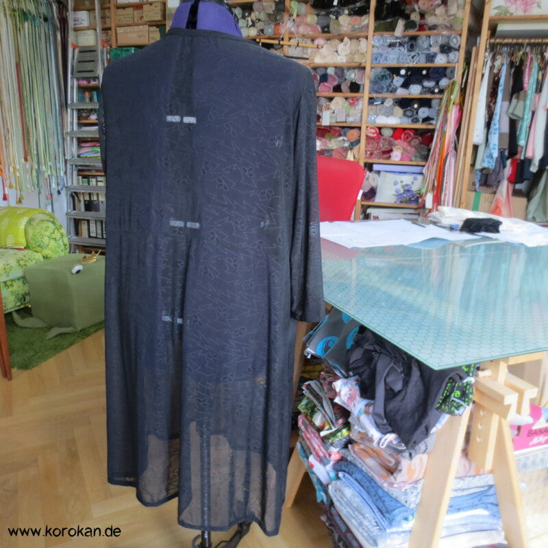 schwarzer Stretch - Spitze Überwurf / Unterkleid, 3/4 Arm