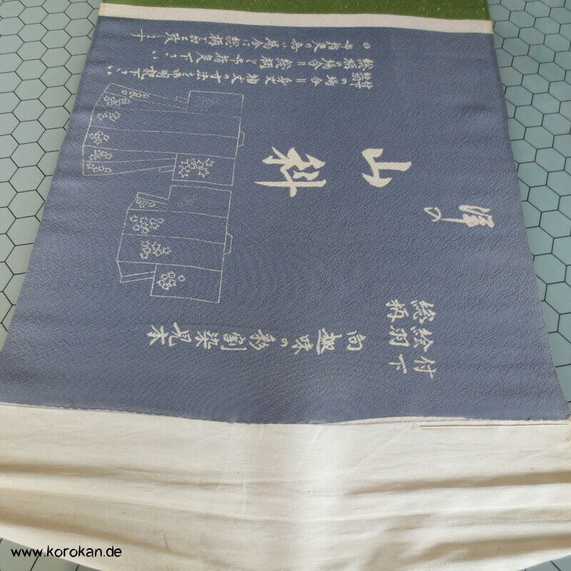 Panel Seide, Gräser, Blütter, Schmetterlinge für Kimono