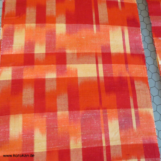 Tsumugi Kasuri Karo Araihari Wolle / Seide Kimonostoff