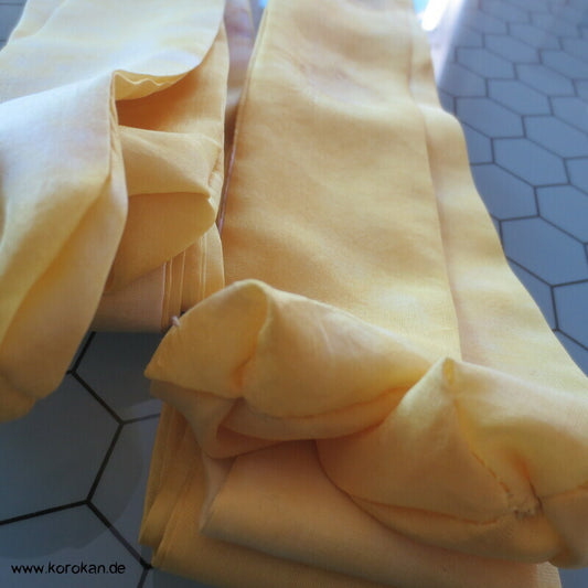 gelbes Shibori Pongé Koshihimo Band