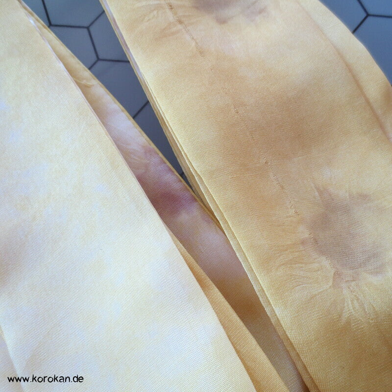 gelbes Shibori Pongé Koshihimo Band
