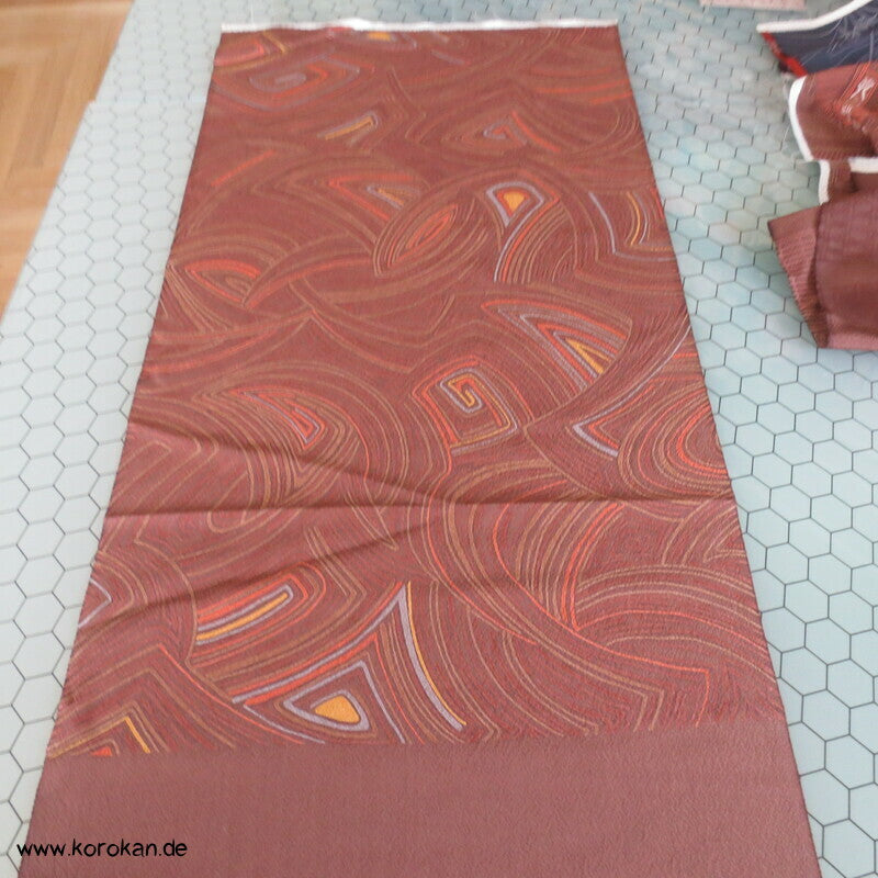 Panel Blüten und abstrakt - Chirimen Kimono Seide