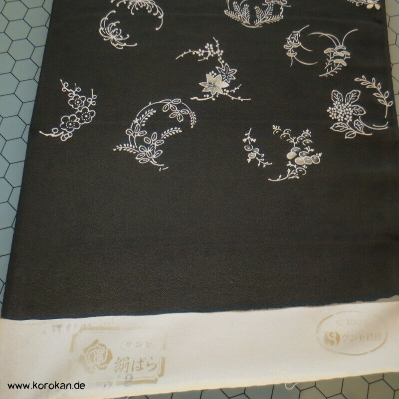Blütenkringel Seidendamast Haori Kimono Jacke Tanmono