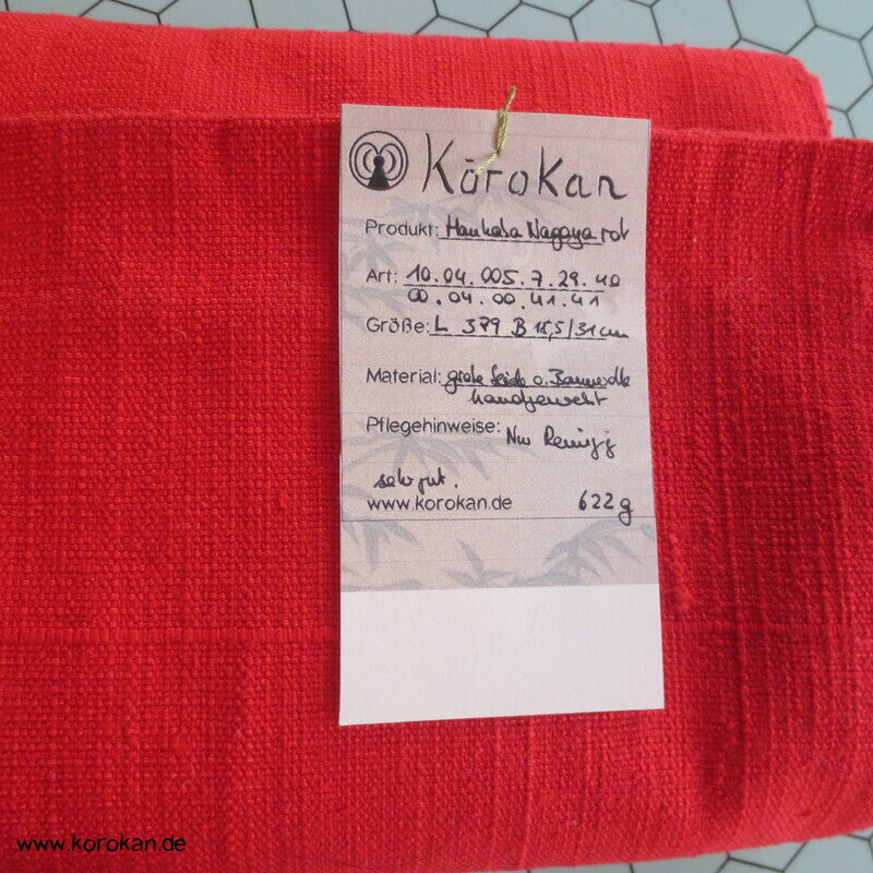 roter grob handgewebter Nagoya Obi Kimono Gürtel