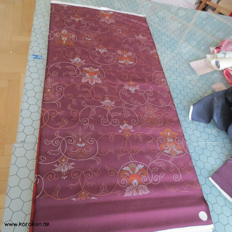 Panel Blüten und abstrakt - Chirimen Kimono Seide