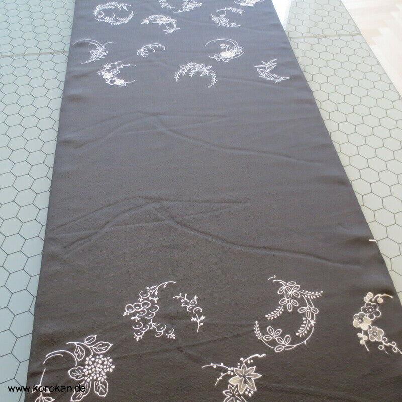 Blütenkringel Seidendamast Haori Kimono Jacke Tanmono
