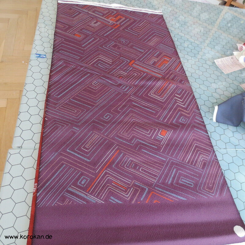 Panel Blüten und abstrakt - Chirimen Kimono Seide