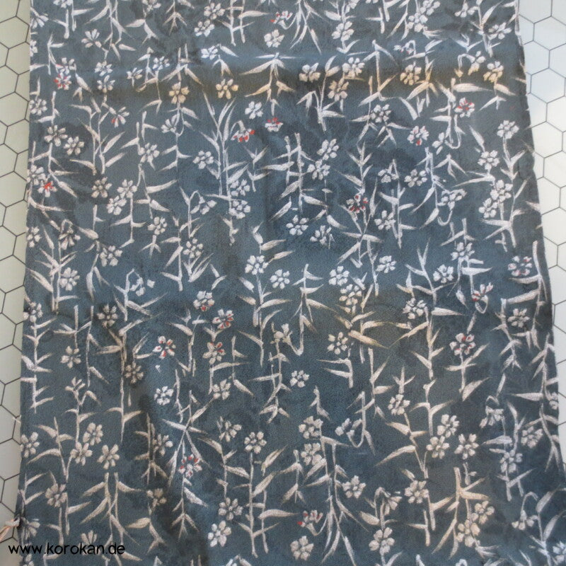 silber Zweige / goldene Kiku doppelseitig antike Araihari Kimono Seide