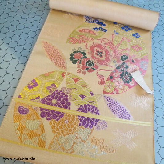 Shippo Kreise, Trommeln Obi Seidenbrokat für Kimonogürtel