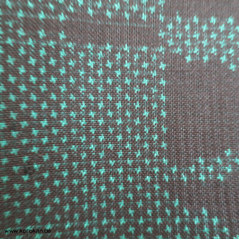 flaschengrün schwarz Kasuri Tsumugi Seiden Kimono, Bambus in Kikko