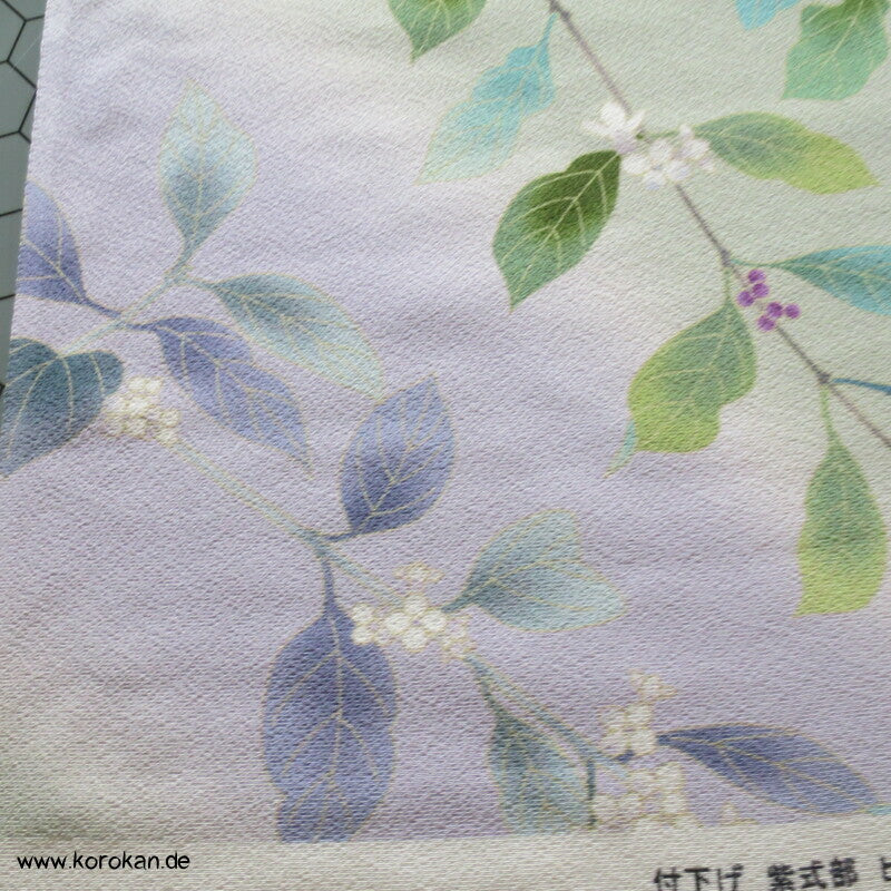 Panel Musterseide für Kimono - Kamelien, Blütenzweige