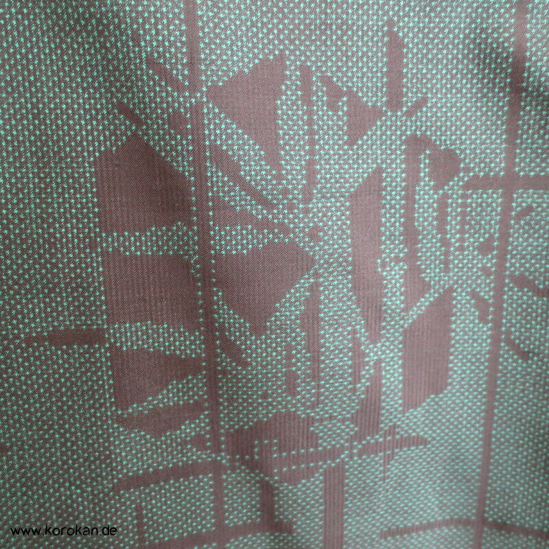 flaschengrün schwarz Kasuri Tsumugi Seiden Kimono, Bambus in Kikko