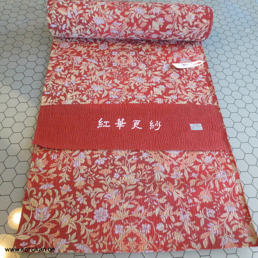 japanischer Bingata Seide / Wolle Kimono Krepp