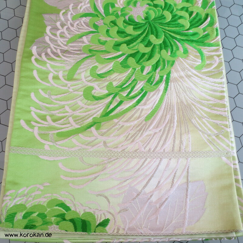 Fukuro Obi Seidenbrokat Rangiku Crazy Chrysantheme