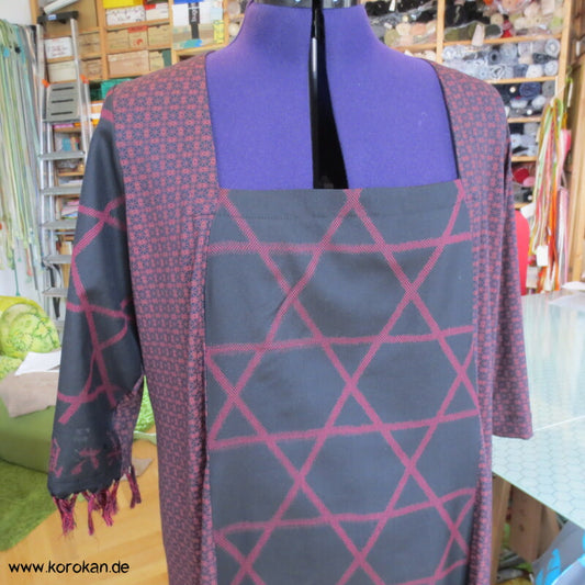 Prinzeßkleid Asanoha Kasuri Tsumugi Seide Kombination mit Jersey