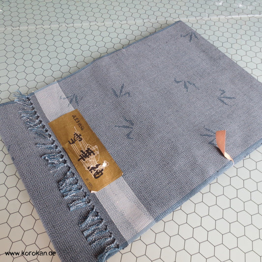 jeansblauer abstrakter Kasuri Tanmono Tsumugi Seide