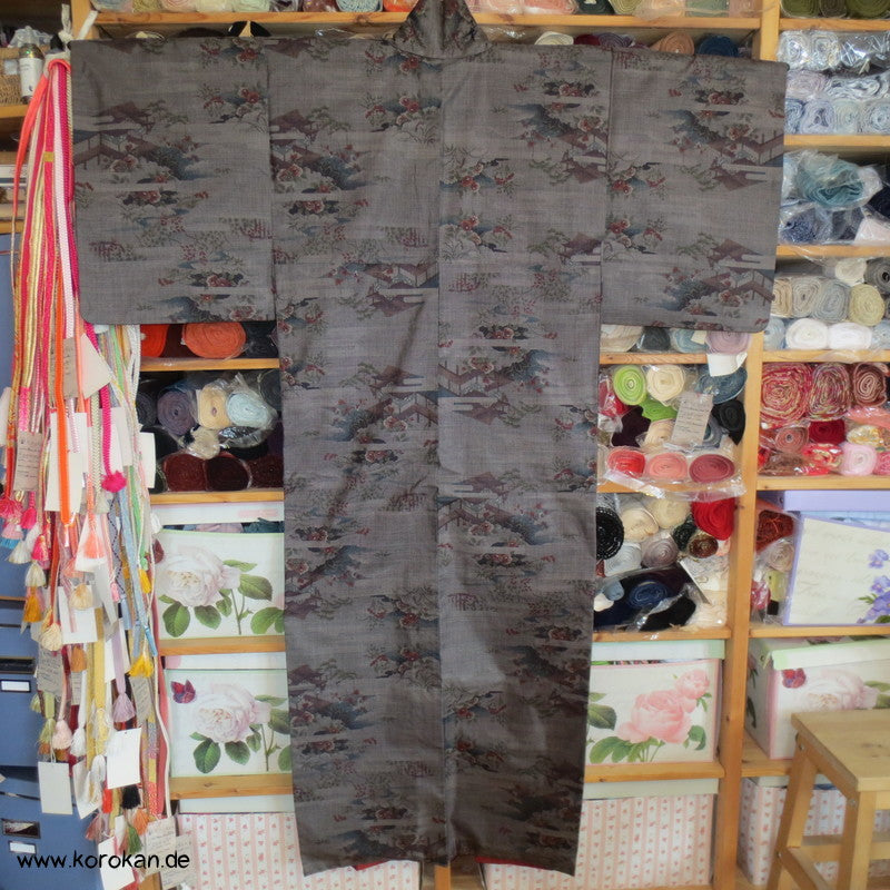 Garten Kasuri Tsumugi Seiden Kimono