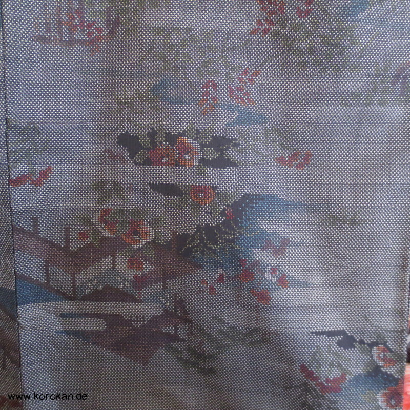 Garten Kasuri Tsumugi Seiden Kimono