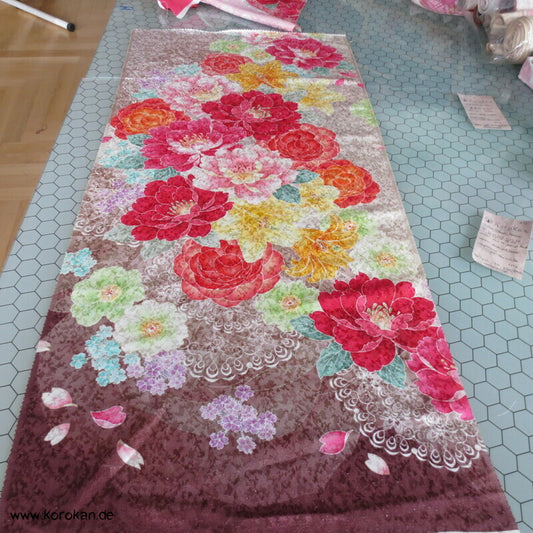Panel Muster Stoff für Kimono - Blumendruck