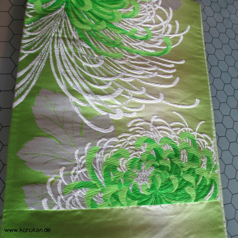Fukuro Obi Seidenbrokat Rangiku Crazy Chrysantheme