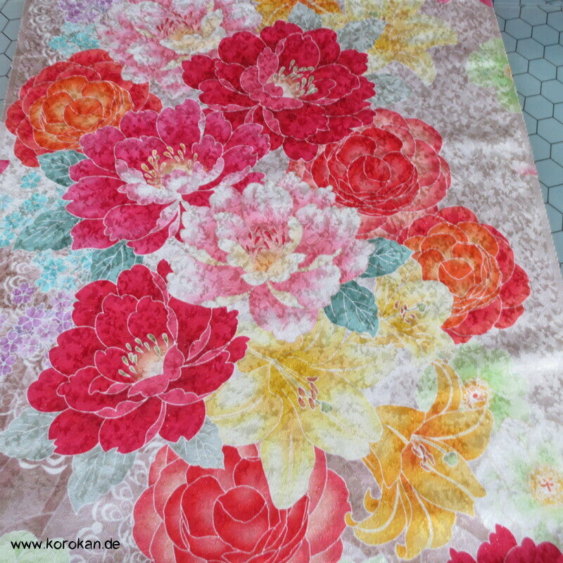Panel Muster Stoff für Kimono - Blumendruck