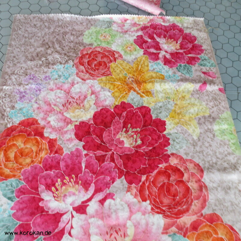 Panel Muster Stoff für Kimono - Blumendruck