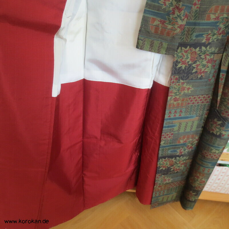 Musterpatchwork Kasuri Tsumugi Seiden Kimono