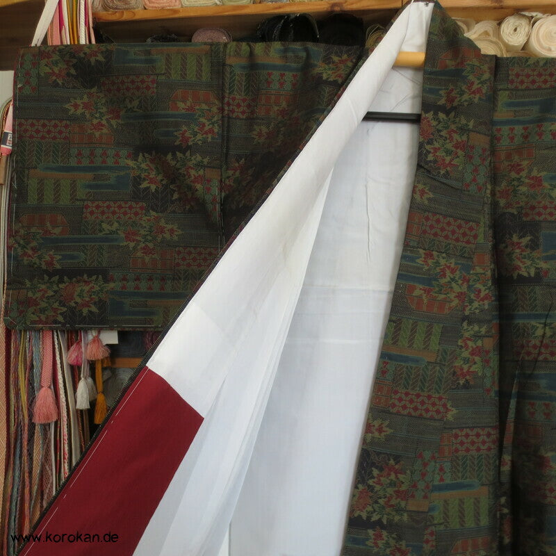 Musterpatchwork Kasuri Tsumugi Seiden Kimono