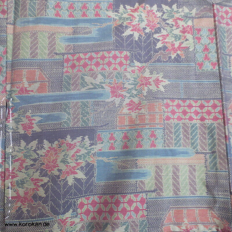 Musterpatchwork Kasuri Tsumugi Seiden Kimono