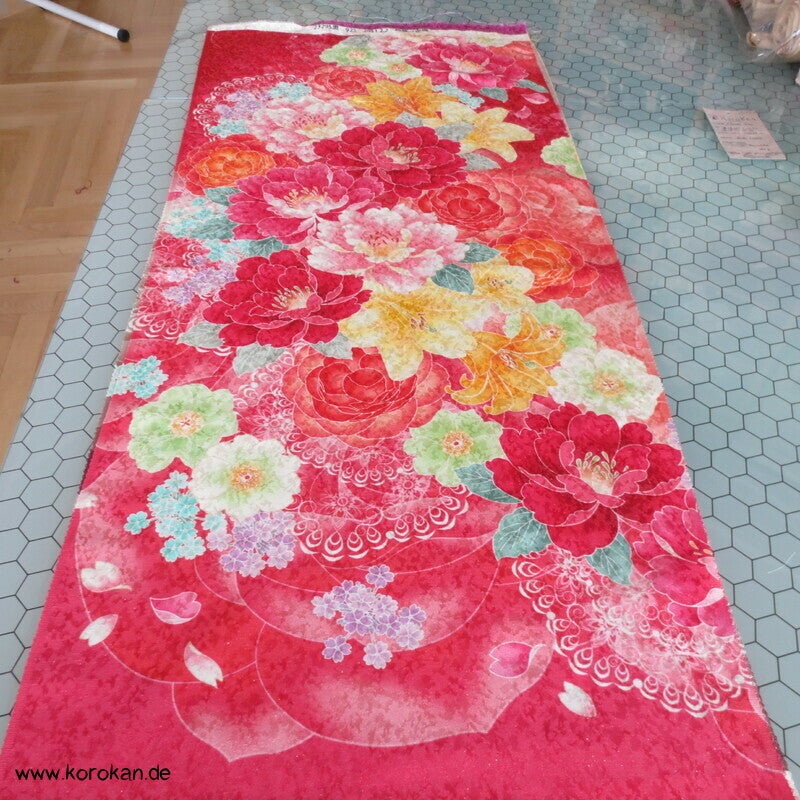 Panel Muster Stoff für Kimono - Blumendruck