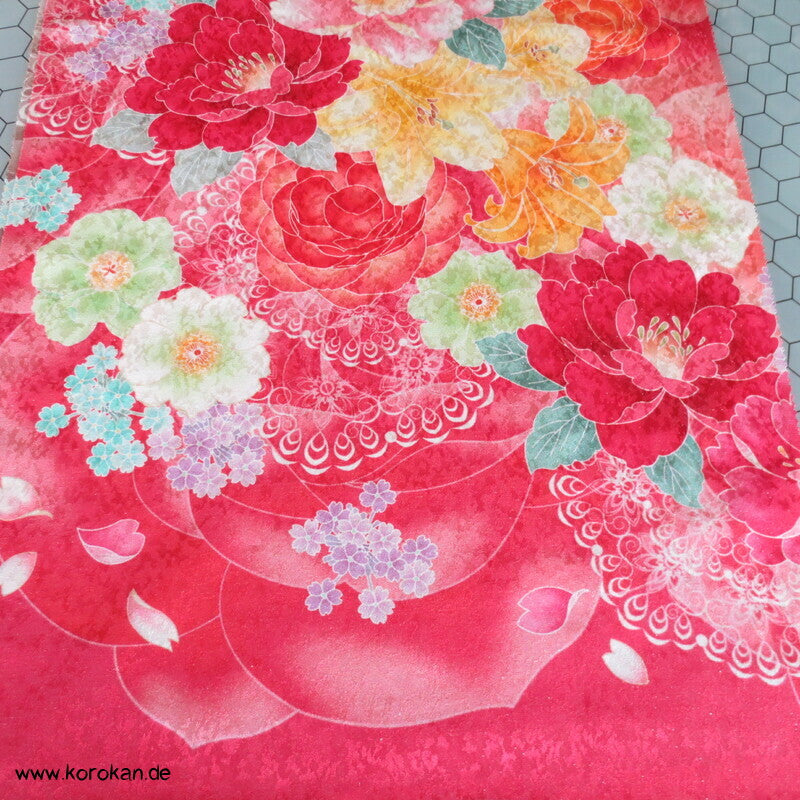 Panel Muster Stoff für Kimono - Blumendruck