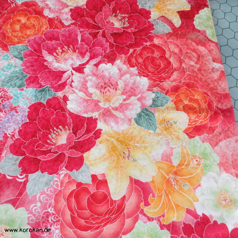 Panel Muster Stoff für Kimono - Blumendruck