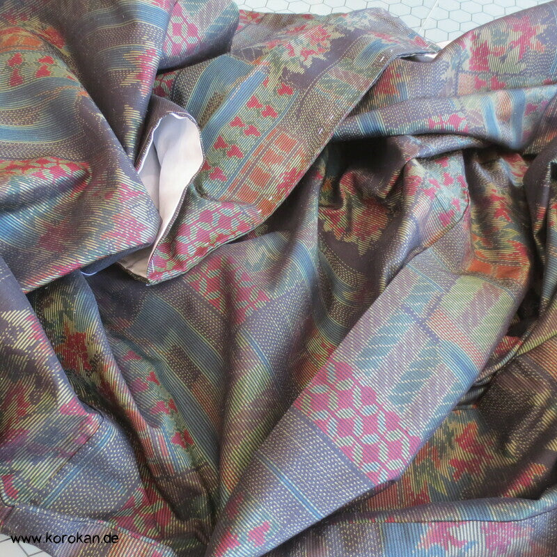 Musterpatchwork Kasuri Tsumugi Seiden Kimono