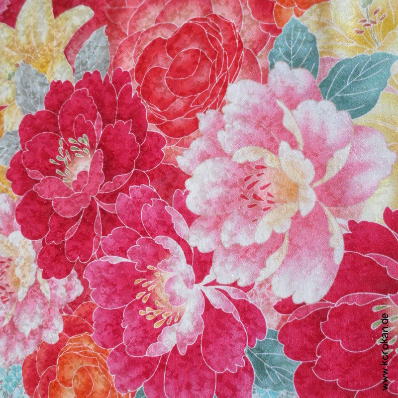 Panel Muster Stoff für Kimono - Blumendruck
