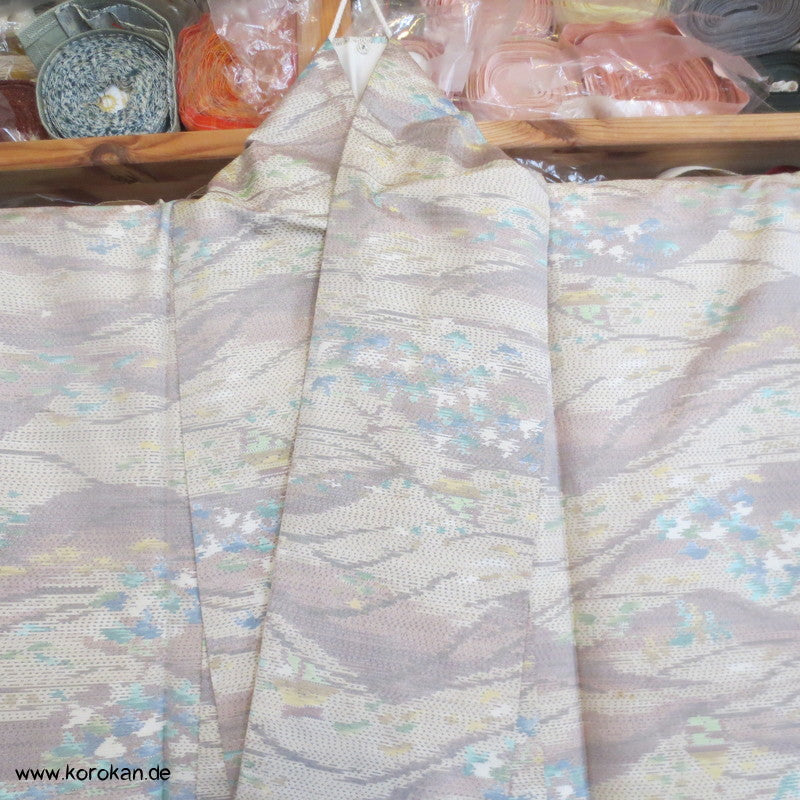 Dünenmuster Kasuri Tsumugi Seiden Kimono