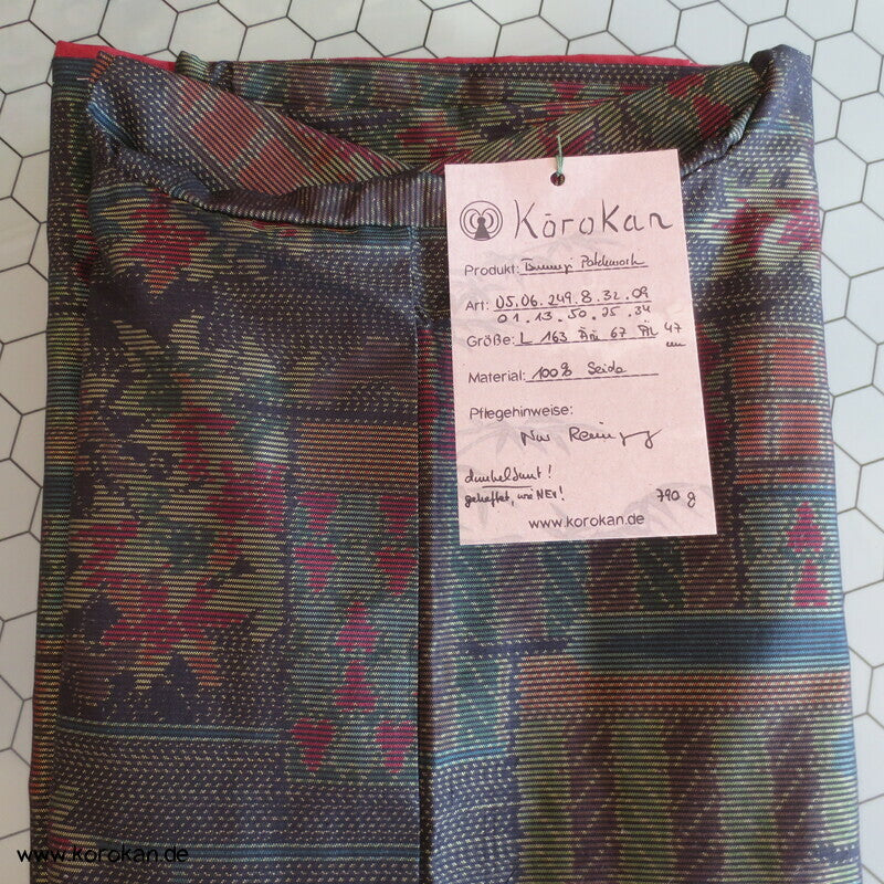 Musterpatchwork Kasuri Tsumugi Seiden Kimono