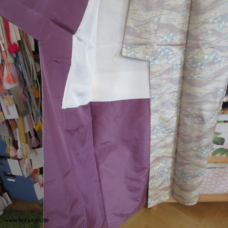 Dünenmuster Kasuri Tsumugi Seiden Kimono