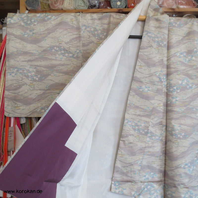 Dünenmuster Kasuri Tsumugi Seiden Kimono