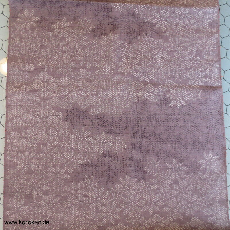 Asanoha Weihnachtsstern grau-mauve Kasuri Tsumugi Seide
