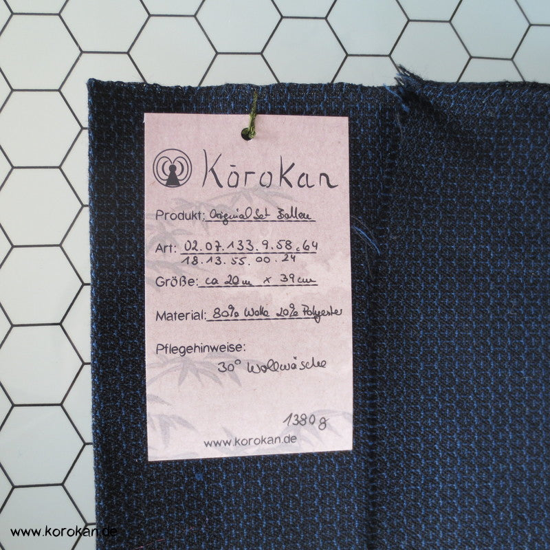 blauschwarzer Kikko Männer Kimono Tanmono Wolle