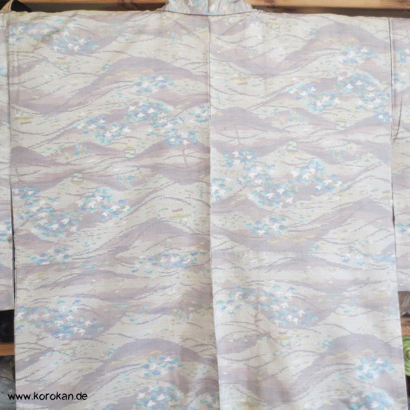 Dünenmuster Kasuri Tsumugi Seiden Kimono
