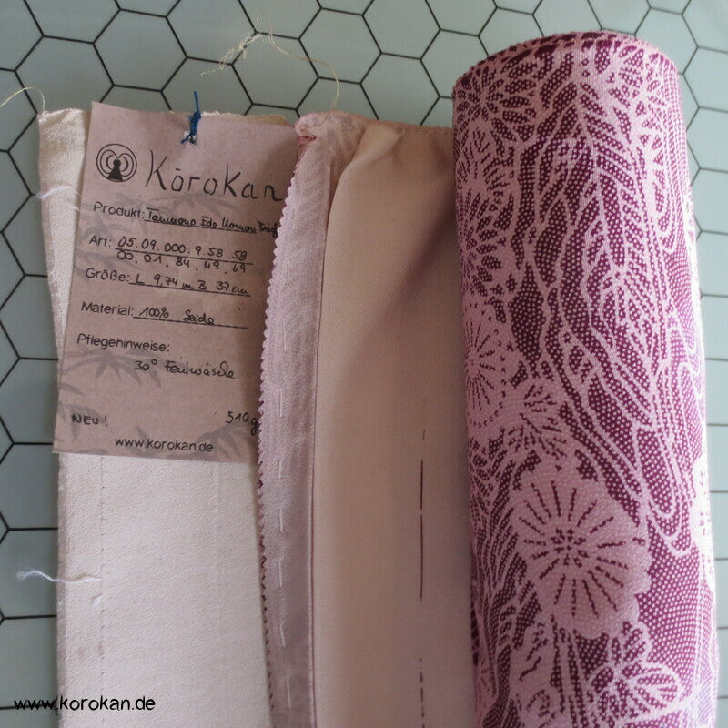 Brücke und Blumen Edo Komon Kimono Chirimen Crepe Kimono Seide