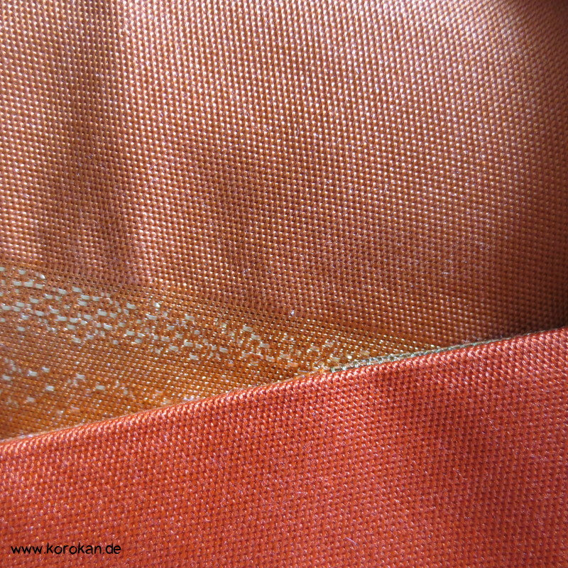 Blüten und Schmetterlinge Fukuro Obi kupfer-gold Seidenbrokat Kimonogürtel