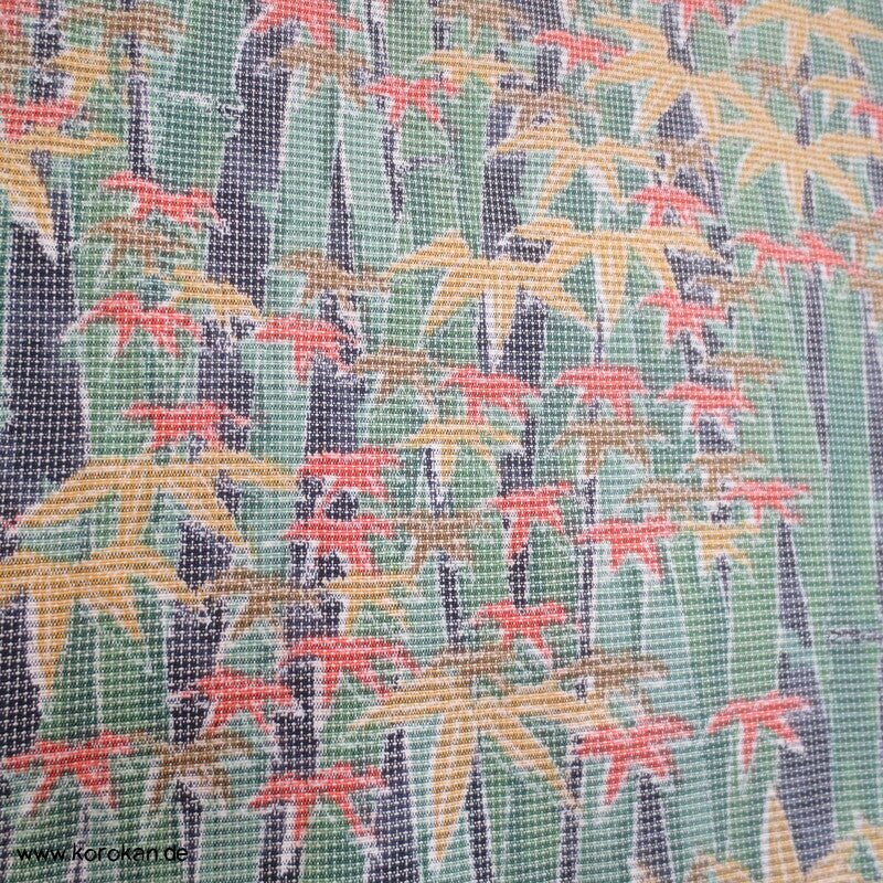 Bambuswald Kasuri Tsumugi Seiden Kimono