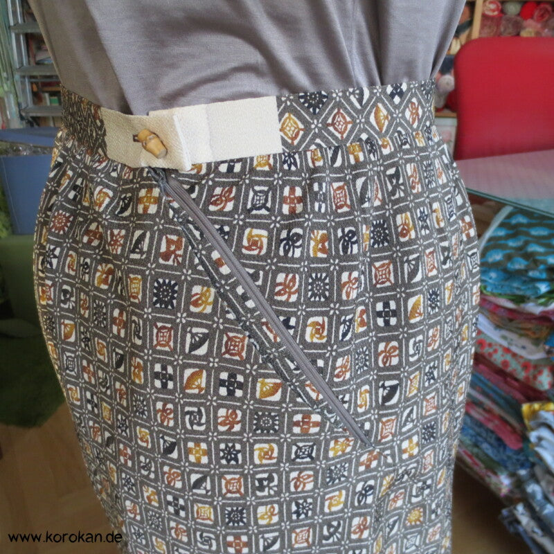 Musterkaro Kimono Seide Bias Cut Rock
