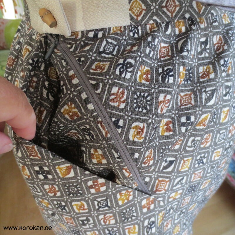 Musterkaro Kimono Seide Bias Cut Rock