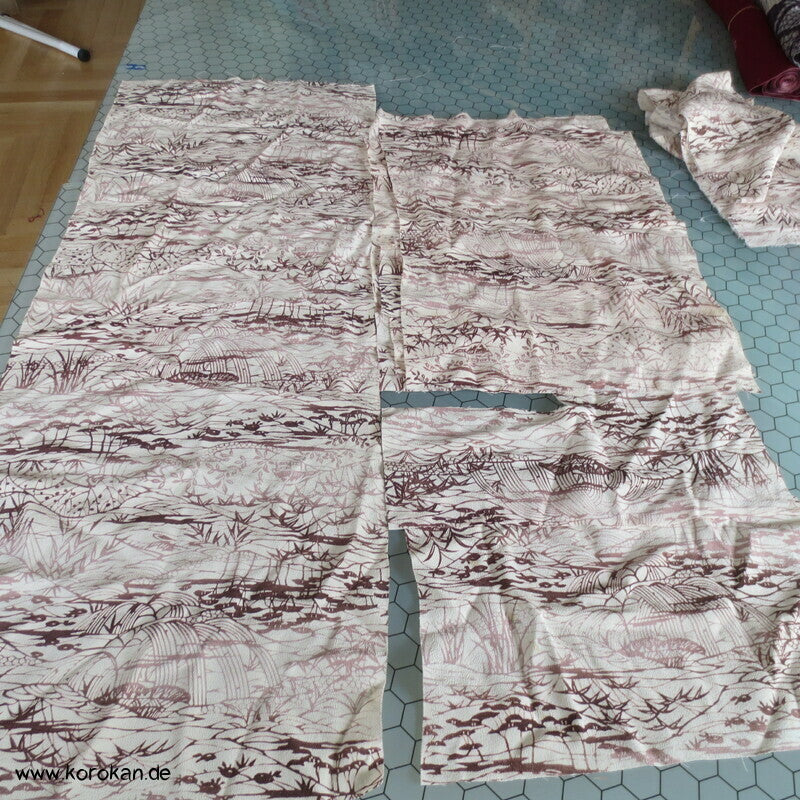Bingata Batik Chirimen Crepe Seide, Araihari Kimono