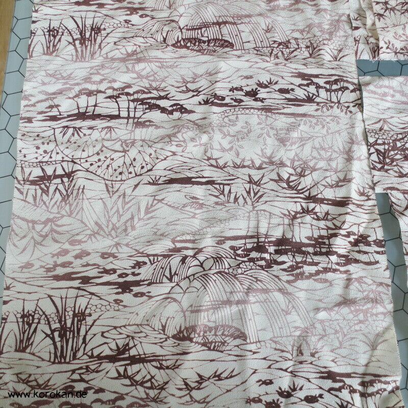 Bingata Batik Chirimen Crepe Seide, Araihari Kimono